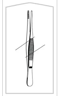 Merit – Dressing Forceps 5-1/2 Inch Length Mid Grade Stainless Steel Sterile NonLocking Thumb Handle Straight Blunt Serrated Tips – 96-2670M