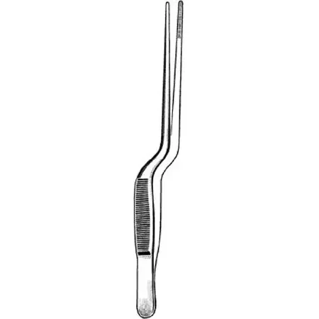 Merit – Ear Forceps Lucae 5-1/2 Inch Length Mid Grade Stainless Steel NonSterile NonLocking Bayonet Handle Straight Delicate Blunt Serrated Tips – 98-182