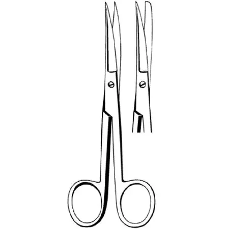 Merit – Operating Scissors 4-1/2 Inch Length Office Grade Stainless Steel NonSterile Finger Ring Handle Curved Blunt Tip / Blunt Tip – 97-270