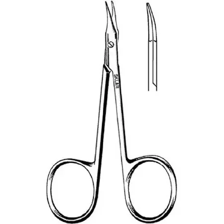 Merit – Operating Scissors Gradle 4-1/4 Inch Length Office Grade Stainless Steel NonSterile Finger Ring Handle Slightly Curved Sharp Tip / Sharp Tip – 98-110