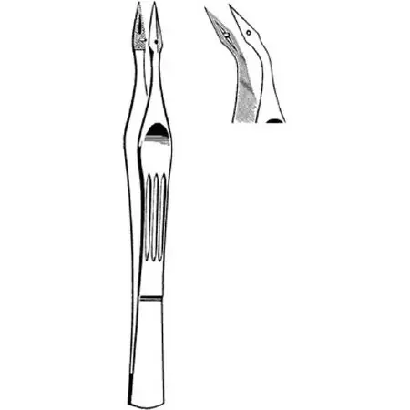 Merit – Splinter Forceps Carmalt 4-1/2 Inch Length Mid Grade Stainless Steel NonSterile NonLocking Thumb Handle Curved Pointed Tip – 97-793