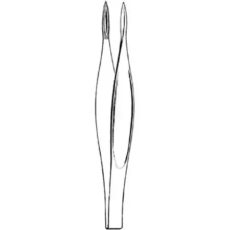 Merit – Splinter Forceps Feilchenfeld 3 Inch Length Mid Grade Stainless Steel NonSterile NonLocking Thumb Handle Straight – 97-784