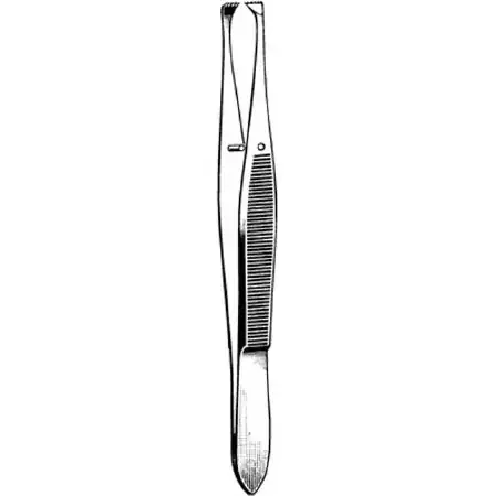 Merit – Tissue Forceps Graefe 4-3/4 Inch Length Mid Grade Stainless Steel NonSterile NonLocking Thumb Handle Straight Fine Tooth Tip – 97-751
