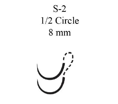 Mersilene – Suture with Needle Nonabsorbable Uncoated White Suture Braided Polyester Size 4 – 0 18 Inch Suture Double-Armed 8 mm Length 1/2 Circle Spatula Needle – 1779G