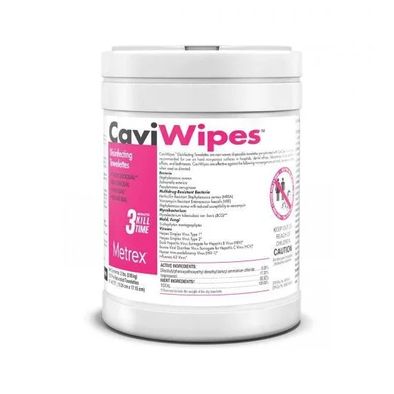 Metrex CaviWipes XL (9″ x 12″) – 65 Wipes per Canister