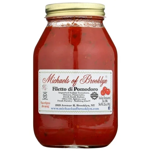Michaels Of Brooklyn, Sauce Filto De Pmodoro Gf, Case of 6 X 32 Oz