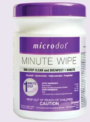 Microdot – microdot Surface Disinfectant Cleaner Premoistened Alcohol Based Manual Pull Wipe 160 Count Canister Alcohol Scent NonSterile – 601-12