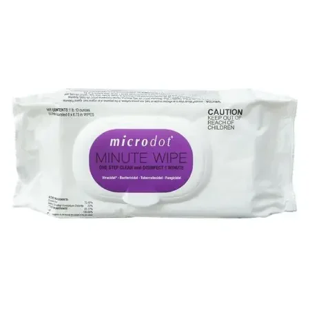 microdot Minute Wipe – Surface Disinfectant Cleaner Premoistened Alcohol Based Manual Pull Wipe 60 Count Soft Pack Alcohol Scent NonSterile – 601-24