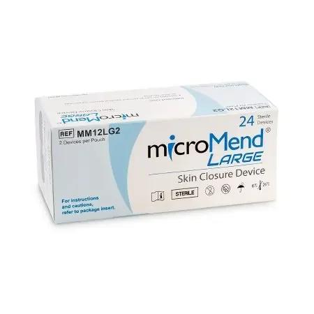 MicroMend – Skin Closure Strip 12 X 43 MM Polyurethane Film / Metal Cantilever Spring Strip Clear / Metal – MM12LG2