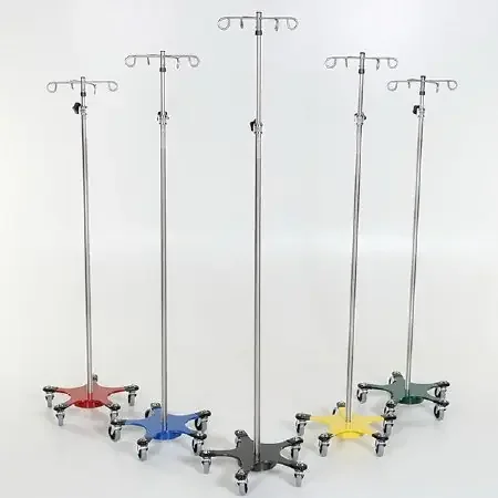 Mid Central Medical – Space Saving IV Pole – MCM222