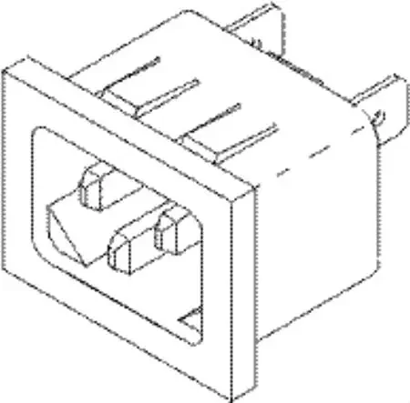 Midmark – AC Connector Receptacle 1/4 Inch Tabs, Panel Cutout 787 X 1.083 Inch, Snap-In – 015-0639-00
