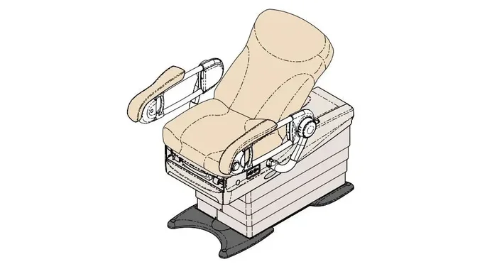 Midmark – Patient Support Rails Plus (Field Installed) For 626, 224, and 225 Examination Chairs – 9A600002