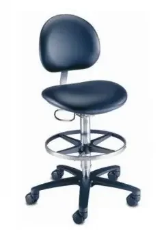 Millennium Series – Lab Stool Contoured Backrest Pneumatic Height Adjustment 5 Casters Dusty Blue – 21521B-BR-382
