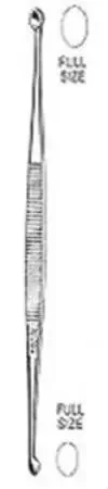 Miltex – Bone Curette Williger 5-1/2 Inch Length Double-ended Handle 3 mm Tip / 4 mm Tip Oval Cup Tip – 21-322