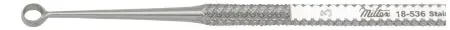 Miltex – Chalazion Curette Heath 4 Inch Length Round Knurled Handle Size 3 Tip Sharp Edge / Blunt Edge Round Fenestrated Tip – 18-536
