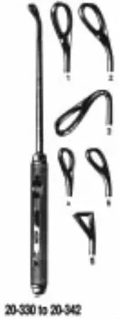 Miltex – Curette Coakley 6-3/4 Inch Length Round Knurled Handle Size 2, Large Tip Angled 60° Tip – 20-334