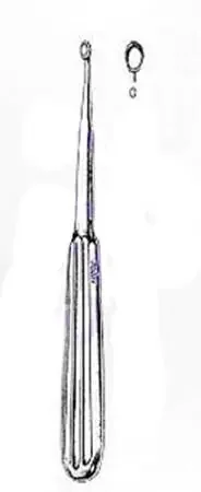 Miltex – Dermal Curette 6-1/4 Inch Length Hollow Handle with Grooves Size 0 Tip Oval Cup Tip – 33-12