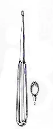 Miltex – Dermal Curette 6-1/4 Inch Length Hollow Handle with Grooves Size 3 Tip Oval Cup Tip – 33-15