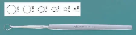 Miltex – Dermal Curette Fox 5-1/2 Inch Length Flat Handle 6 mm Tip Straight Fenestrated Round Tip – 33-2