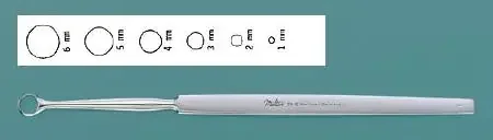 Miltex – Dermal Curette Fox 5-1/2 Inch Length Flat Textured Handle 1 mm Tip Semi-Sharp Loop Tip – 33-5B