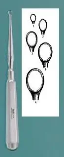 Miltex – Dermal Curette Piffard 6-1/4 Inch Length Hexagonal Handle Size 2 Tip Straight Fenestrated Oval Tip – 33-8