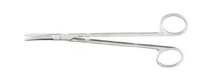 Miltex – Dissecting Scissors Kahn 7 Inch Length OR Grade German Stainless Steel NonSterile Finger Ring Handle Curved Blade Blunt Tip / Blunt Tip – 5-268