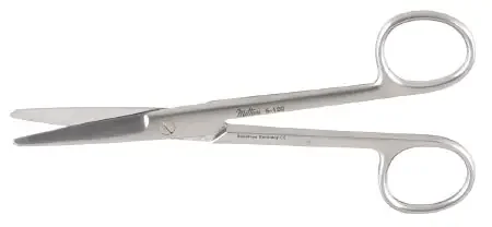 Miltex – Dissecting Scissors Mayo 6-3/4 Inch Length OR Grade German Stainless Steel NonSterile Finger Ring Handle Straight Rounded Blades Blunt Tip / Blunt Tip – 5-140