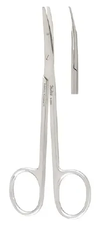 Miltex – Dissecting Scissors Ragnell 5 Inch Length OR Grade German Stainless Steel NonSterile Finger Ring Handle Curved Blade Blunt Tip / Blunt Tip – 5-290