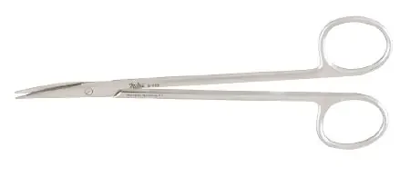 Miltex – Dissecting Scissors Reynolds 6 Inch Length OR Grade German Stainless Steel NonSterile Finger Ring Handle Curved Blade Sharp Tip / Sharp Tip – 5-172