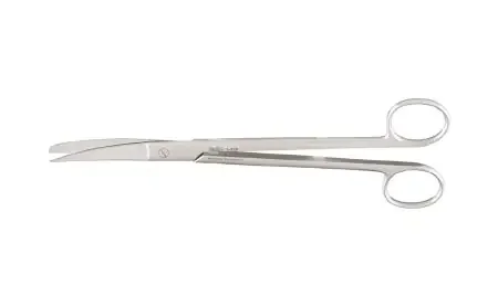 Miltex – Dissecting Scissors Sims 8 Inch Length OR Grade German Stainless Steel NonSterile Finger Ring Handle Curved Blade Sharp Tip / Blunt Tip – 5-228
