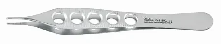Miltex – Dressing Forceps Adson 4-3/4 Inch Length OR Grade German Stainless Steel NonSterile NonLocking Fenestrated Thumb Handle Straight Delicate Tips – 6-118XL