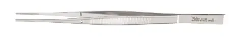 Miltex – Dressing Forceps Cushing 7 Inch Length OR Grade German Stainless Steel NonSterile NonLocking Thumb Handle Curved Serrated Tips – 6-188