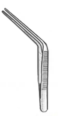 Miltex – Ear Forceps 4-1/2 Inch Length OR Grade German Stainless Steel NonSterile NonLocking Thumb Handle Angled Serrated Tip – 19-360