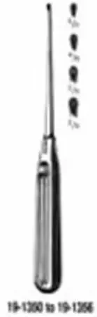 Miltex – Endaural Curette Lempert 8-1/4 Inch Length Hollow Handle with Grooves Size 00 Tip Oval Cup Tip – 19-1356