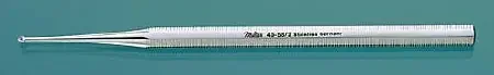 Miltex – Excavator Curette 5 Inch Length Solid Octagonal Handle 1 mm Tip Straight Fenestrated Round Cup Tip – 40-58/0