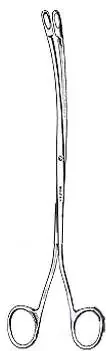 Miltex – Grasping Forceps Desjardin-Rochester 9 Inch Length OR Grade German Stainless Steel NonSterile NonLocking Finger Ring Handle Curved Fenestrated Oval Tips – 14-88