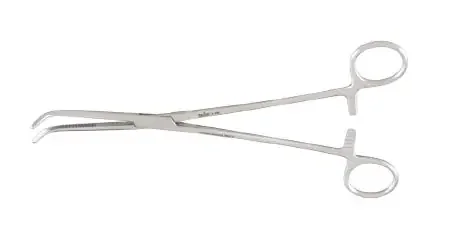 Miltex – Hemostatic Forceps Mixter 9 Inch Length OR Grade German Stainless Steel NonSterile Ratchet Lock Finger Ring Handle Full Curved Serrated Tip – 7-206