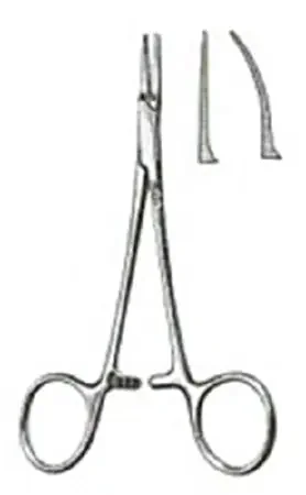 Miltex – Hemostatic Forceps Providence Hospital 5-1/2 Inch Length OR Grade German Stainless Steel NonSterile Ratchet Lock Finger Ring Handle Straight Serrated Tip – 7-30