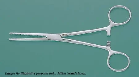 Miltex – Hemostatic Forceps Rochester-Pean 9 Inch Length OR Grade German Stainless Steel NonSterile Ratchet Lock Finger Ring Handle Straight Serrated Tip – 7-126