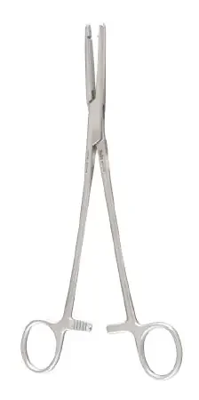 Miltex – Hysterectomy Forceps Ballentine 8-1/2 Inch Length OR Grade German Stainless Steel NonSterile Ratchet Lock Finger Ring Handle Straight 1 Tooth, Serrated Tip – 30-1718