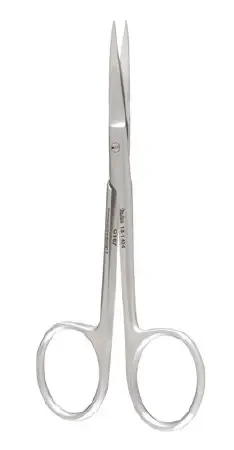 Miltex – Iris Scissors 4 Inch Length OR Grade German Stainless Steel NonSterile Finger Ring Handle Straight Blade Sharp Tip / Sharp Tip – 18-1404