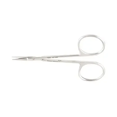 Miltex – Iris Scissors 4 Inch Length OR Grade German Stainless Steel NonSterile Finger Ring Handle Curved Blade Sharp Tip / Sharp Tip – 5-302