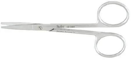 Miltex – Iris Scissors Knapp 4 Inch Length OR Grade German Stainless Steel NonSterile Finger Ring Handle Straight Blade Blunt Tip / Blunt Tip – 18-1422