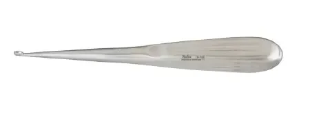 Miltex – Mastoid Curette Spratt-Bruns 6-1/2 Inch Length Hollow Handle with Grooves Size 0 Tip Oval Cup Tip – 19-708
