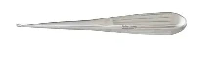 Miltex – Mastoid Curette Spratt-Bruns 6-1/2 Inch Length Hollow Handle with Grooves Size 0000 Tip Oval Cup Tip – 19-702