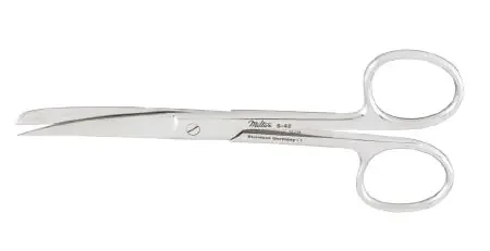 Miltex – Operating Scissors 4-1/2 Inch Length OR Grade German Stainless Steel NonSterile Finger Ring Handle Curved Blade Sharp Tip / Blunt Tip – 5-42