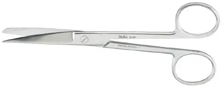 Miltex – Operating Scissors 5-1/2 Inch Length OR Grade German Stainless Steel NonSterile Finger Ring Handle Curved Blade Sharp Tip / Blunt Tip – 5-46