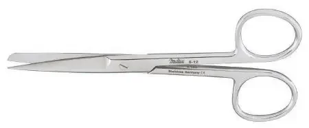 Miltex – Operating Scissors 5 Inch Length OR Grade German Stainless Steel NonSterile Finger Ring Handle Straight Blade Sharp Tip / Sharp Tip – 5-4