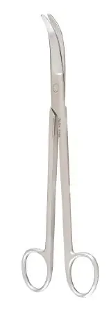Miltex – Operating Scissors Jorgenson 9 Inch Length OR Grade German Stainless Steel NonSterile Finger Ring Handle Strongly Curved Blade Blunt Tip / Blunt Tip – 5-243