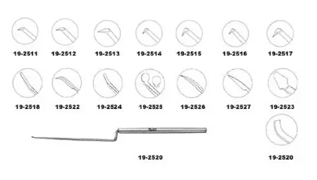 Miltex – Oval Window Pick House 6-5/8 Inch Length Stainless Steel 0.5 mm Pointed Tip Angled 90° – 19-2515